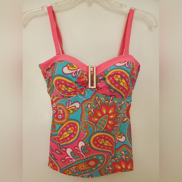 Super cute tankini 2 PC Paisley  Boho Print Bathing Suit - Picture 2 of 13